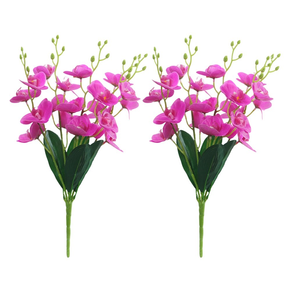 2pcs Artificial Phalaenopsis Orchid Flowers for Living Room and Office Decor