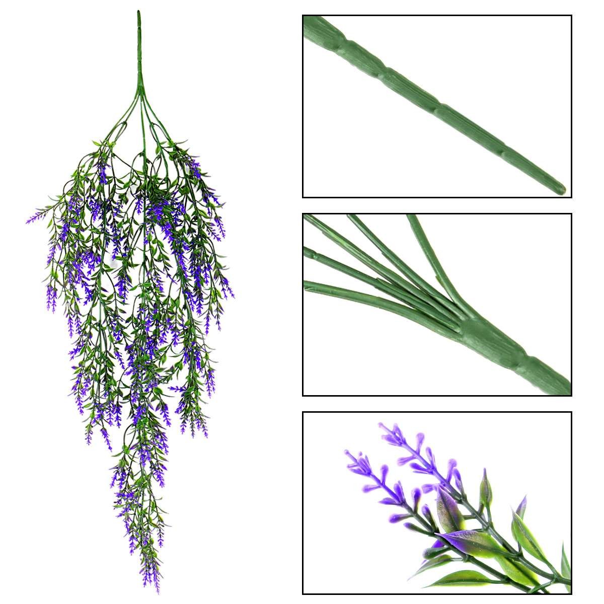 1-4Pcs Artificial Flower Hanging Lavender Vine Rattan Fake Plant Home Decor DIY