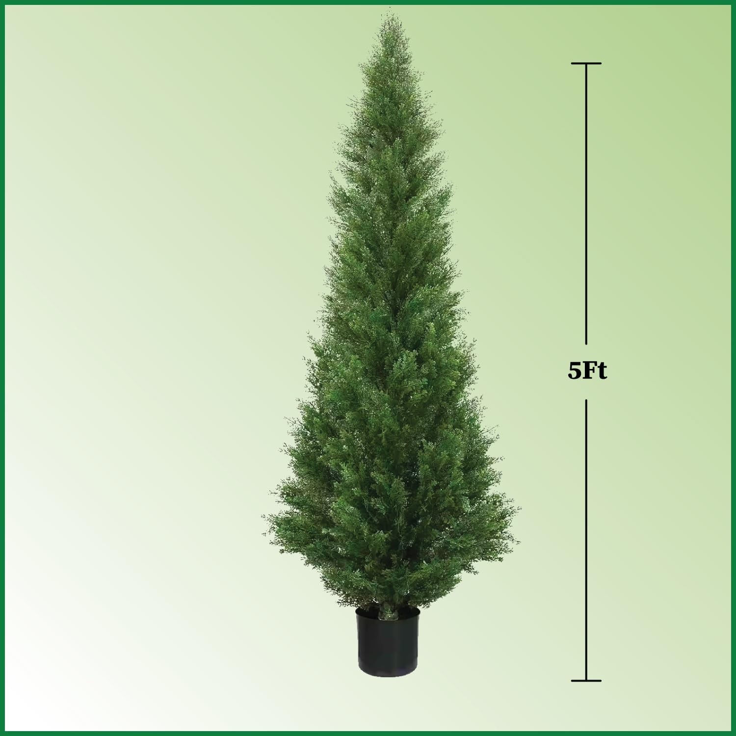 5 Foot Artificial Topiary Cedar Trees Potted Indoor Outdoor Plants
