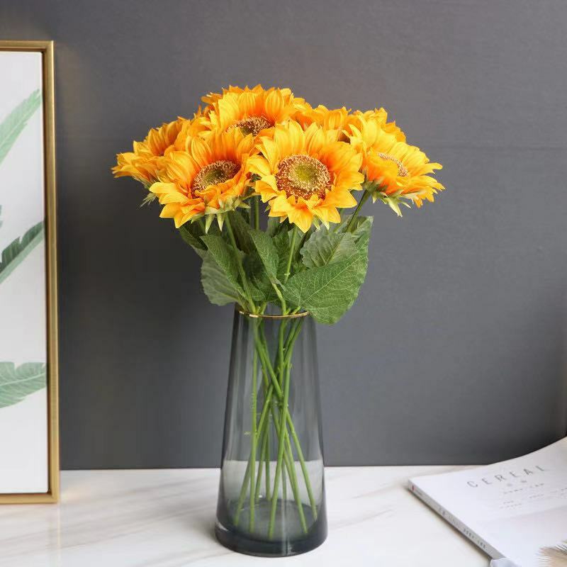60cmArtificial sunflower Flowers bouquet silk Fake flower high quality flores fo