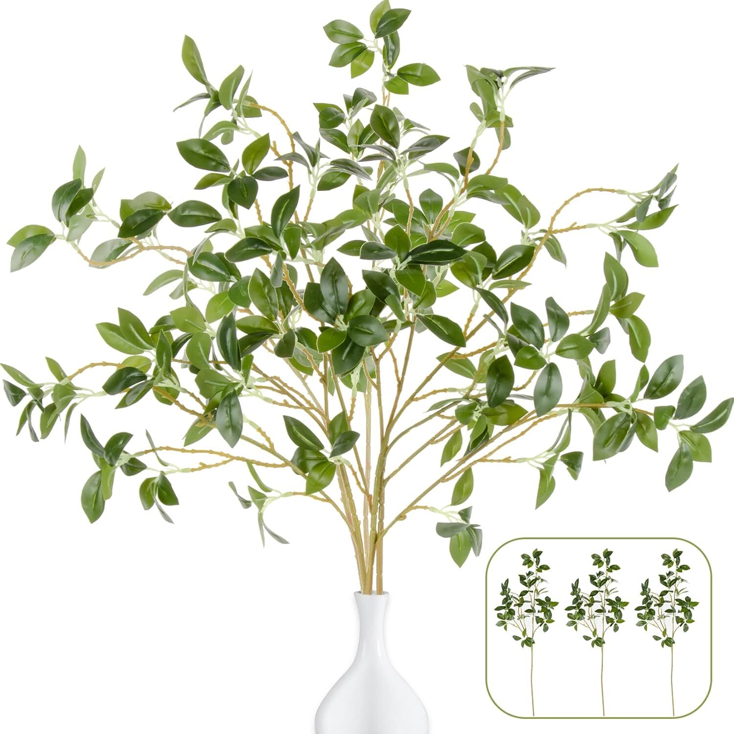 Faux Ficus Branches – Faux Ficus Stems Ficus Leaves Artificial Branches Bulk Art