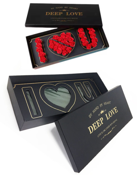 24 Inch MOM ~ I LOVE U ~ DAD Luxury Floral Gift Box, w/Fresh Flower Foam