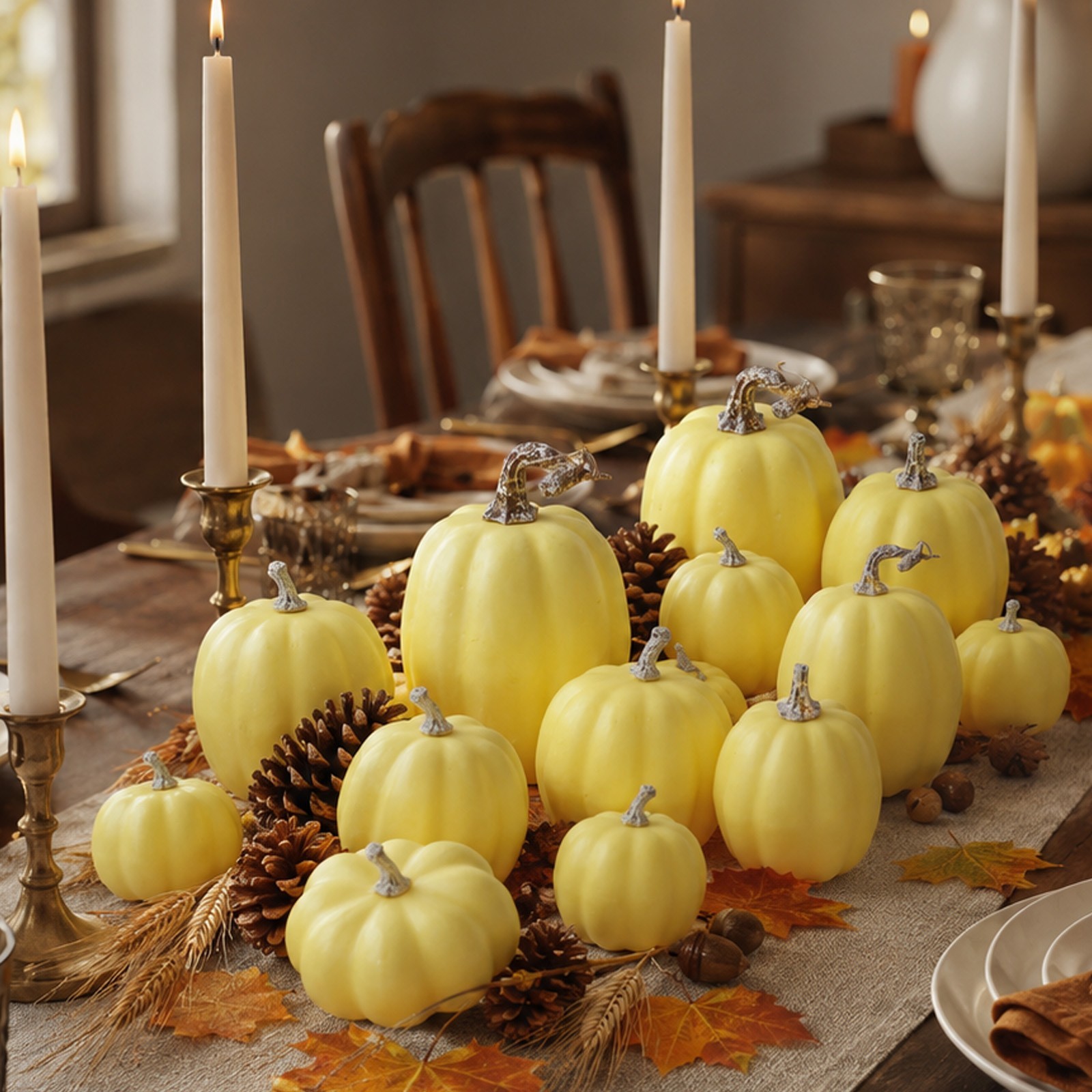 Foam Pumpkins 12 Pack in Three Soft Tones for Tiered Tray and Harvest Decor