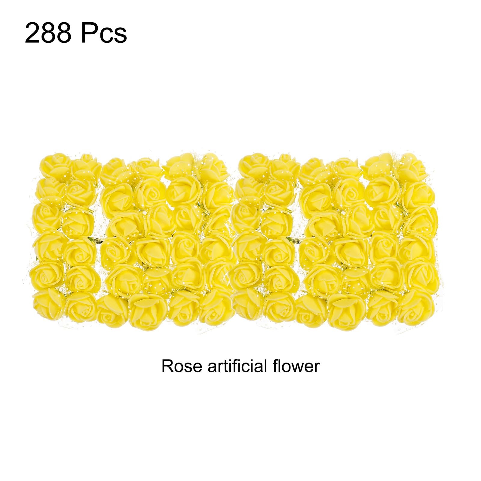 Artificial Rose Flower Heads, Yellow Mini Faux Flowers 0.8 Inch-1 Inch for DI…