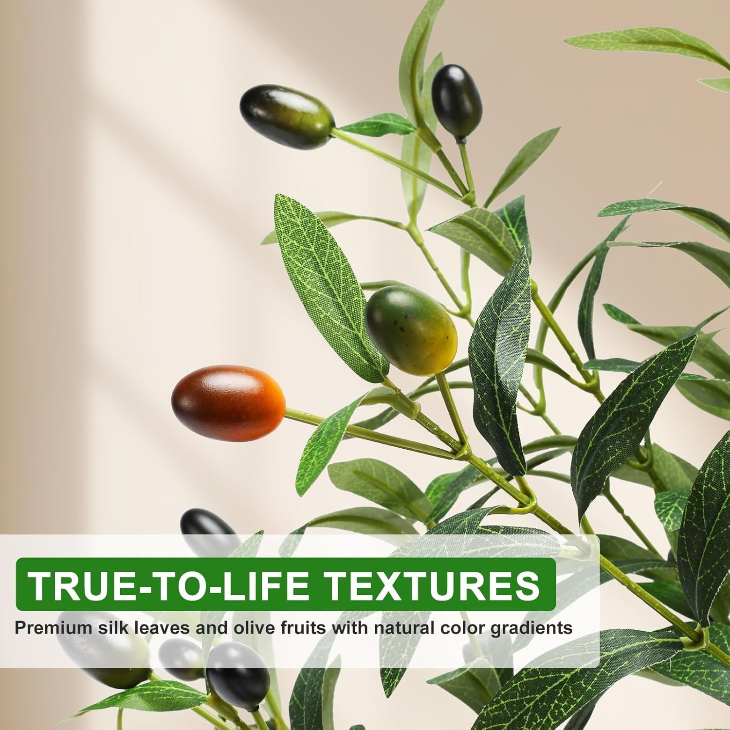 6FT Artificial Olive Tree Indoor with Lights & Planter, Realistic Faux Olive …