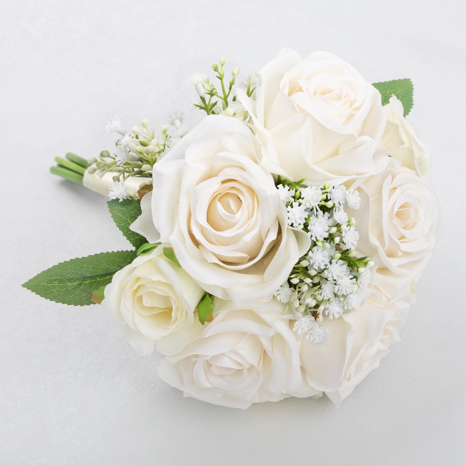 Wedding Bridesmaid Bouquets Set of 4, Artificial Silk Flowers Arrangement for…