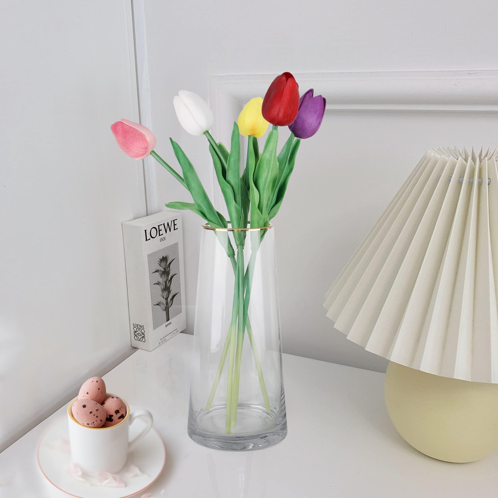 30 pcs Artificial Tulips Fake Flower Bouquet Arrangement for Party Decoration