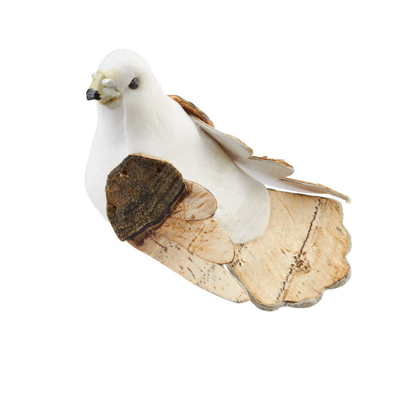 Set of 10 Natural Bark Tail and Wing Artificial 1-7/8″ Mushroom Dove Birds