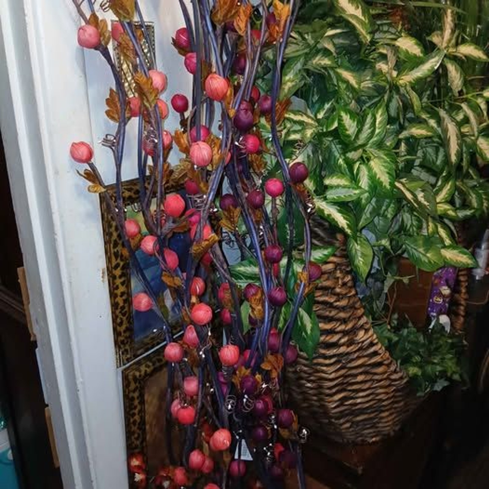 Flower Stems Purple, Pink, and Peach