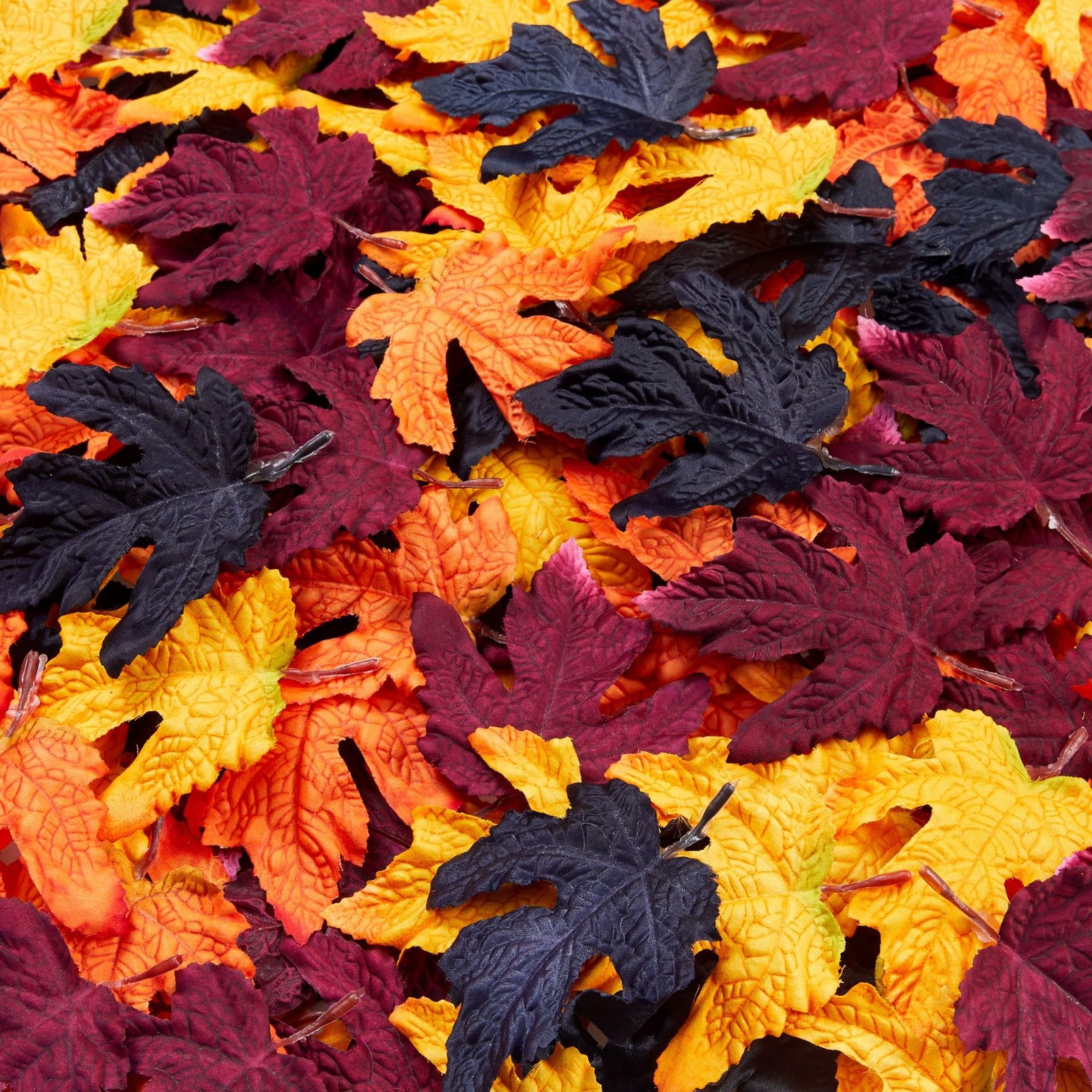 50 Pcs Autumn Maple Leaf Artificial Fall Leaves 9.8cm 3.1 Inch Halloween Decor