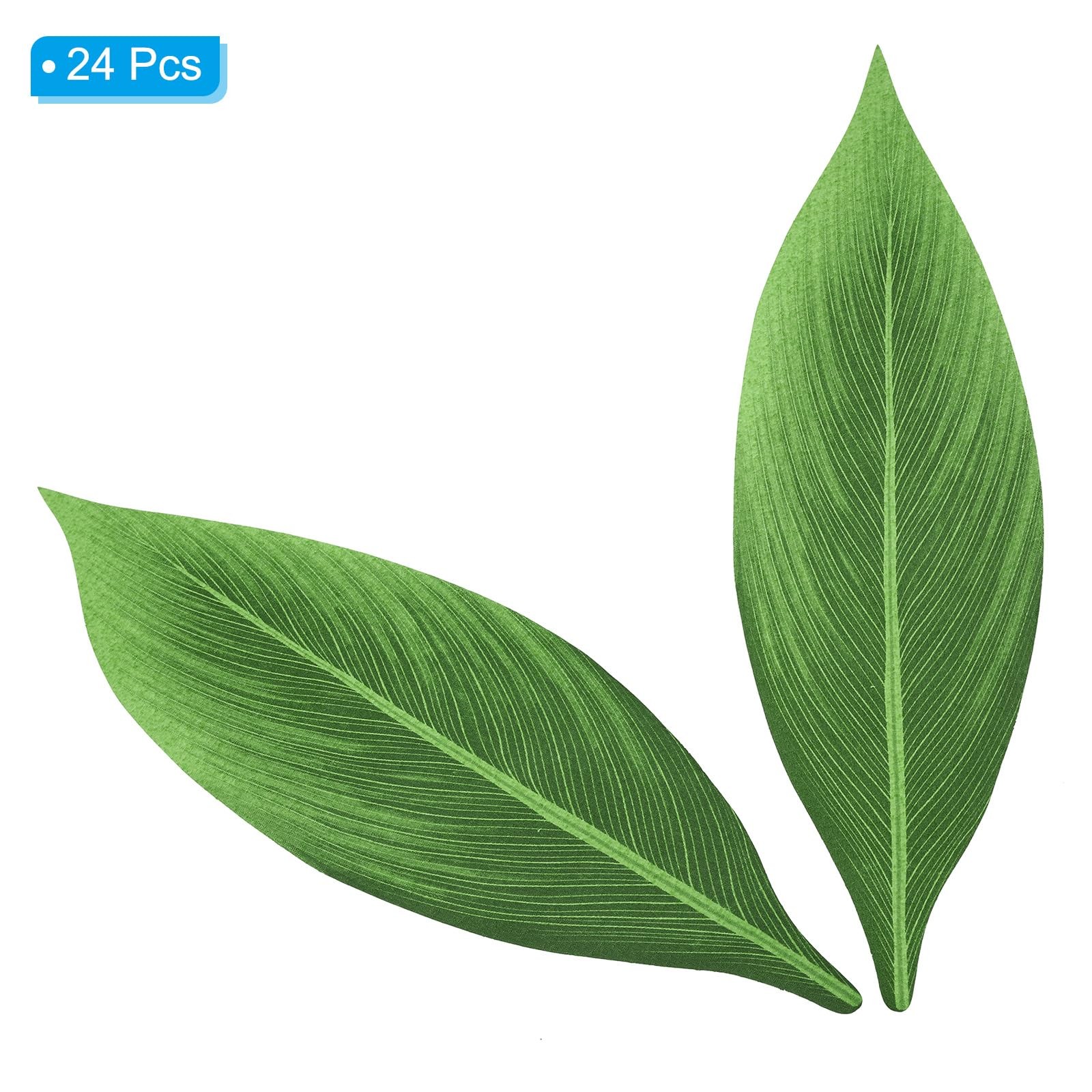 Green Palm Leaves, 24 Pack Artificial Palm Leaves Faux Palm Fronds Fake Palm …