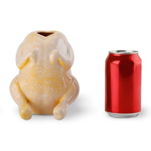 Quirky Yellow Ceramic Raw Chicken Vase – Funny Uncooked Turkey Lemon Yellow