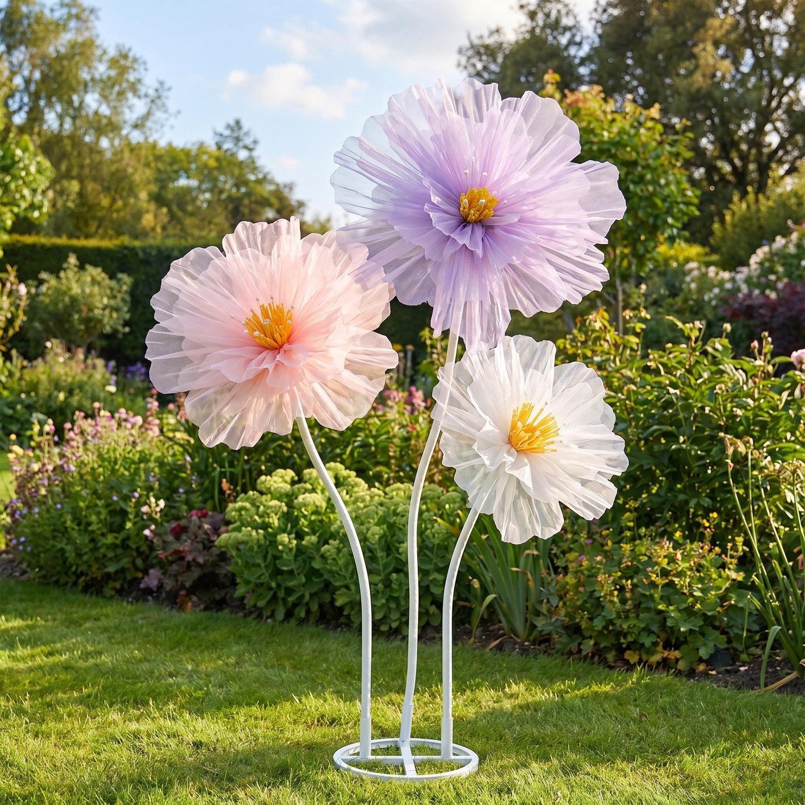 3 Pcs Wedding Giant Flowers Decoration 12, 16, 20 Inch 3D Large Flowers Artif…