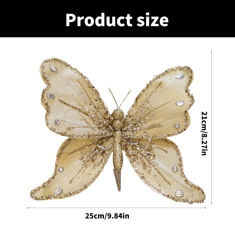 Clip On Butterflies for Home Decoration Butterfly Shape Christmas Accessories