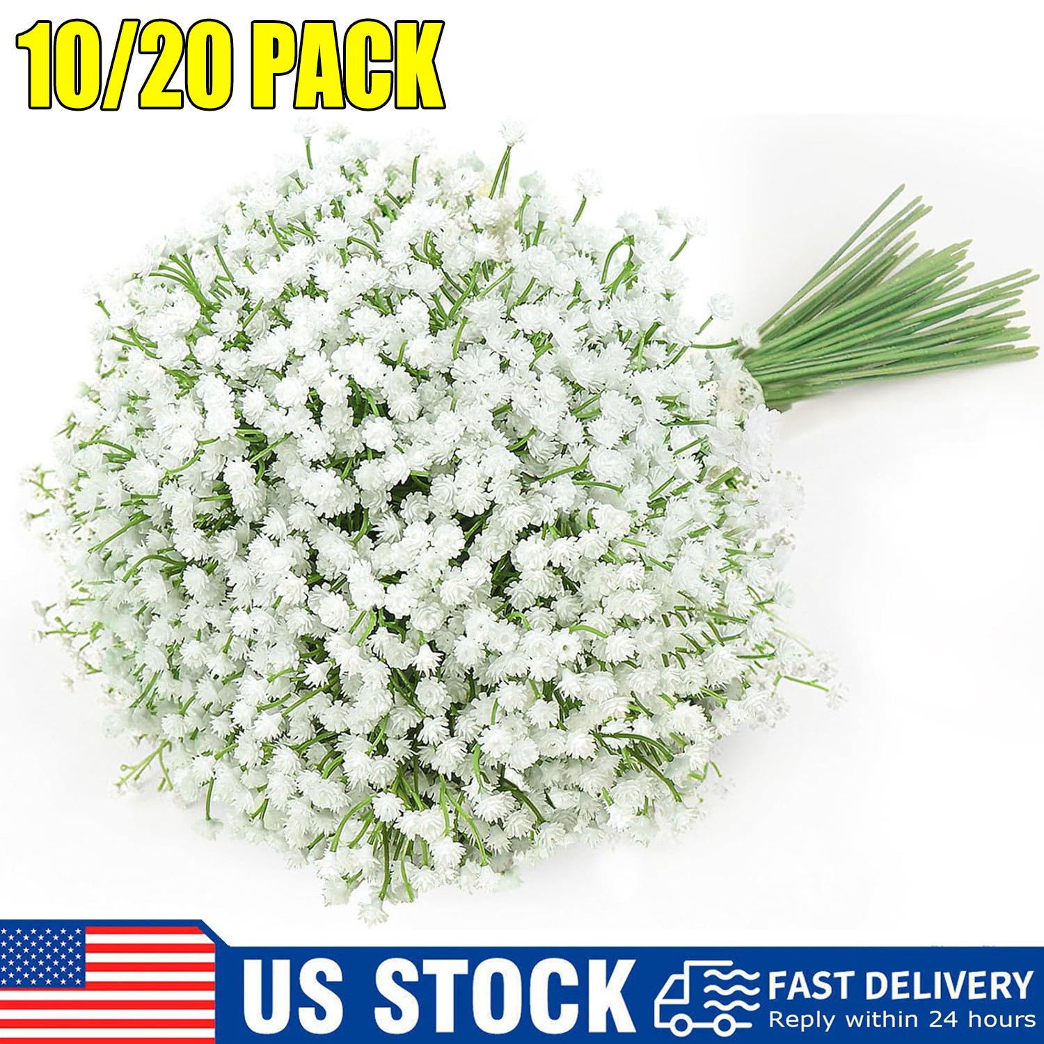 10-50x Babys Breath Artificial Flowers Fake Babys Breath Flowers White Bouquets