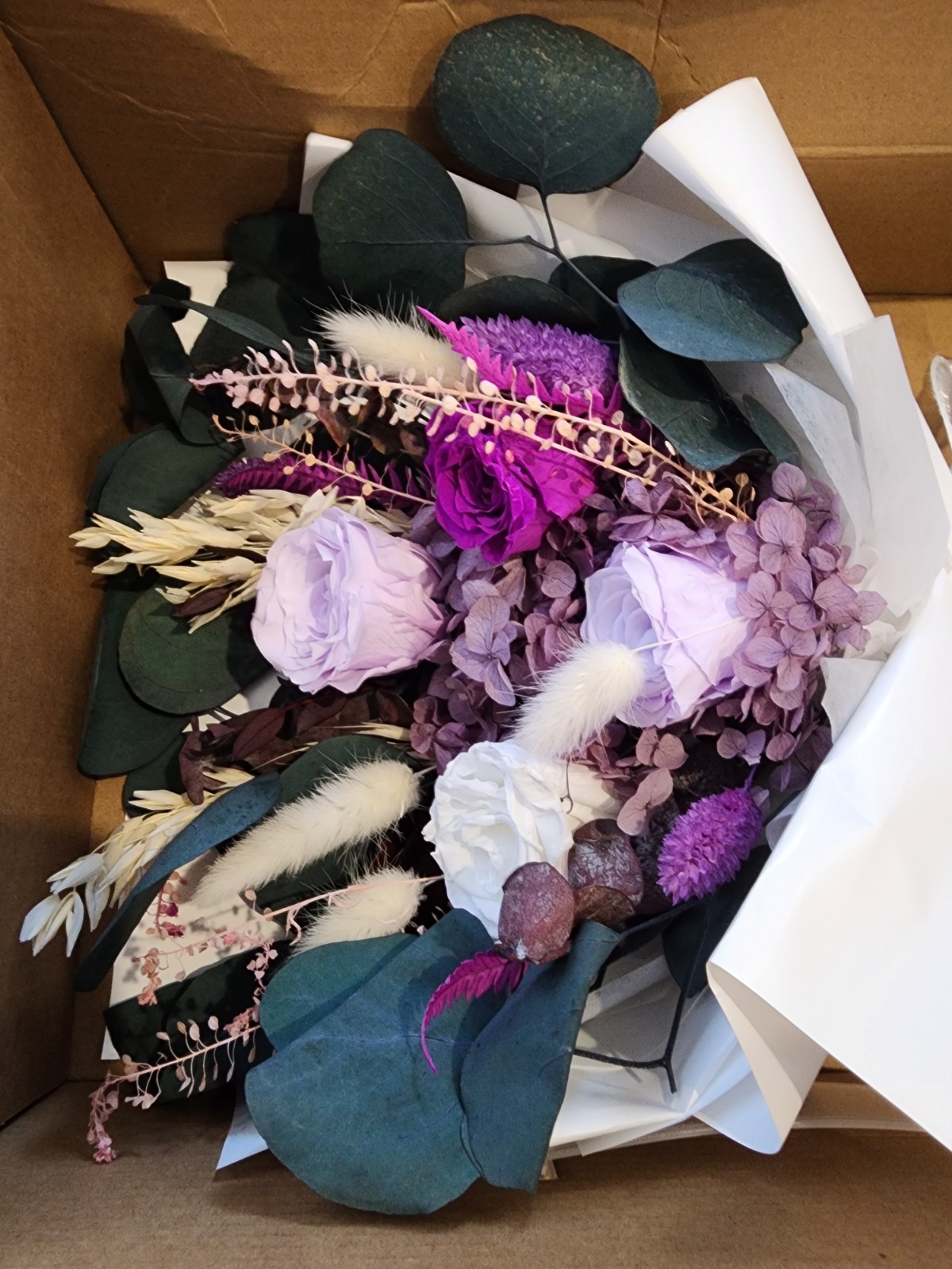 Preserved Flowers Bouquet Purple Rose Bouquet Gift for Women