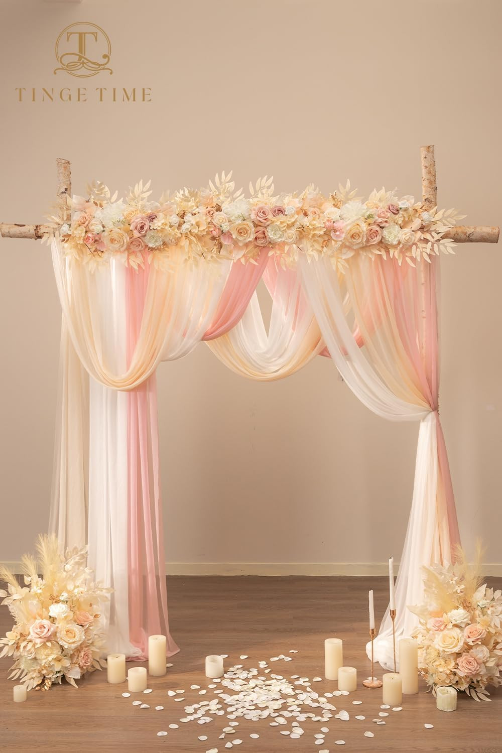 Champagne Pink Flower Garlands – 2 PCS Eucalyptus for Wedding & Home Decor