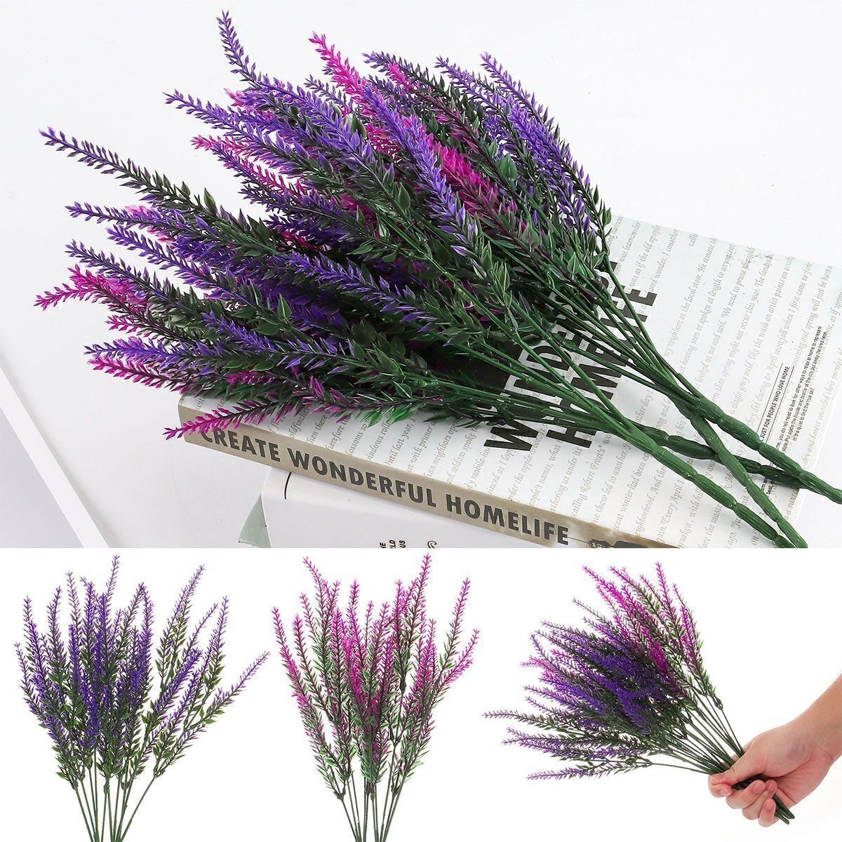 4 Bundles Artificial Flowers Fake Plants In Outdoor Garden Decor UV Resistant