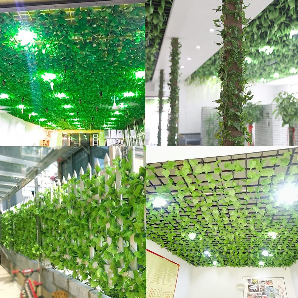 12 Pack 84Ft Artificial Ivy Garland Fake Plants, Fake Ivy Leaves Greener