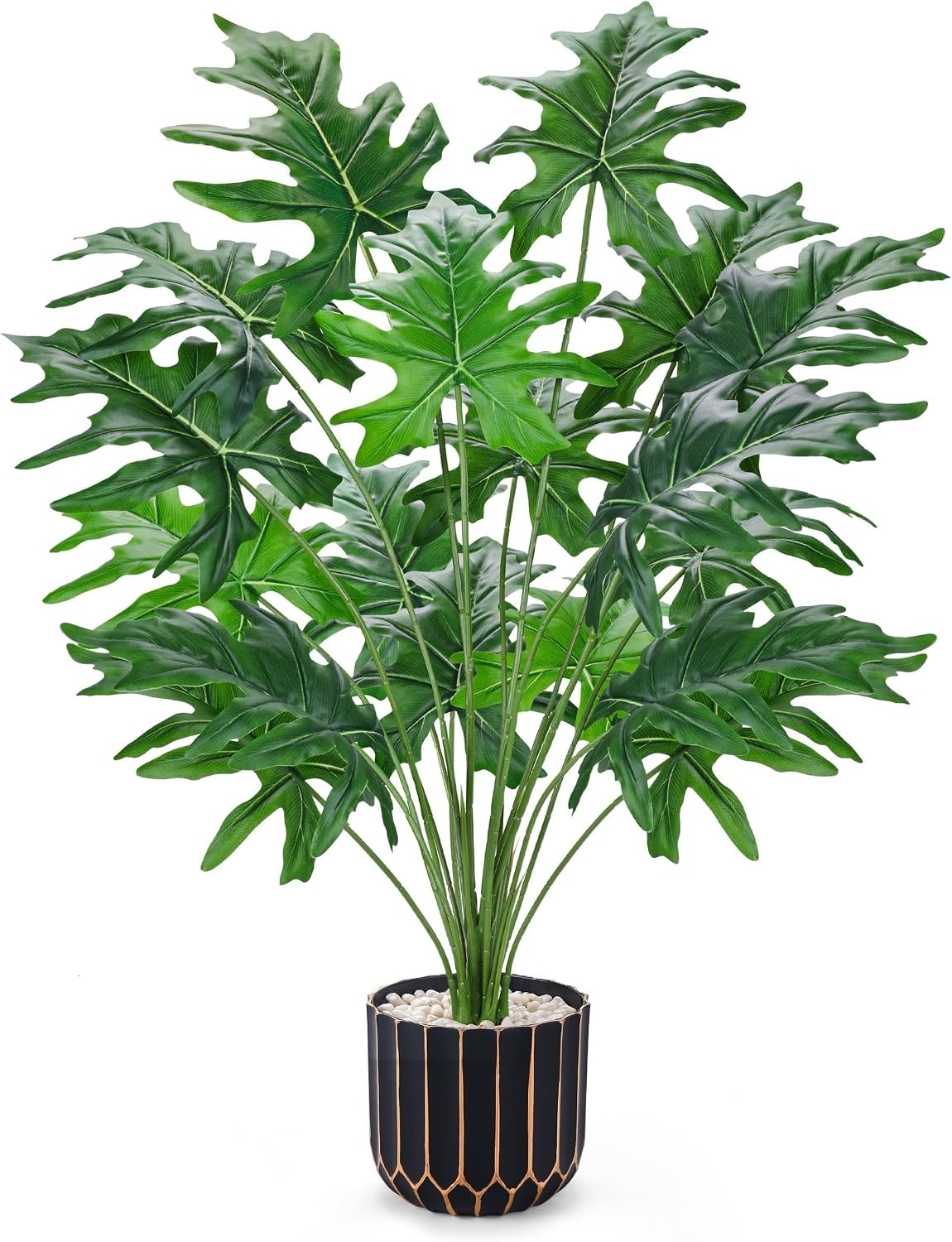 28” Fake Plants Tall Artificial Monstera Faux Plants Indoor Outdoor Tree Living