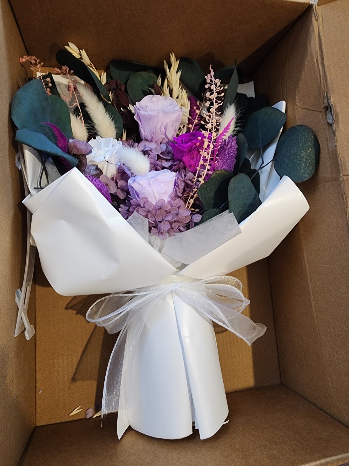 Preserved Flowers Bouquet Purple Rose Bouquet Gift for Women