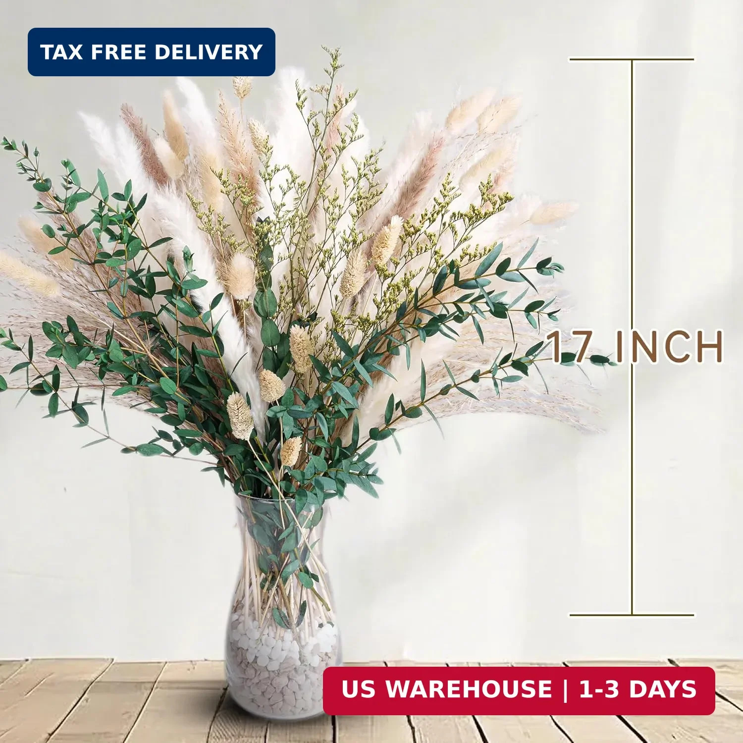 Green Pampas Grass Bouquet – Boho Home & Wedding Floral Arrangements – Dried Pam