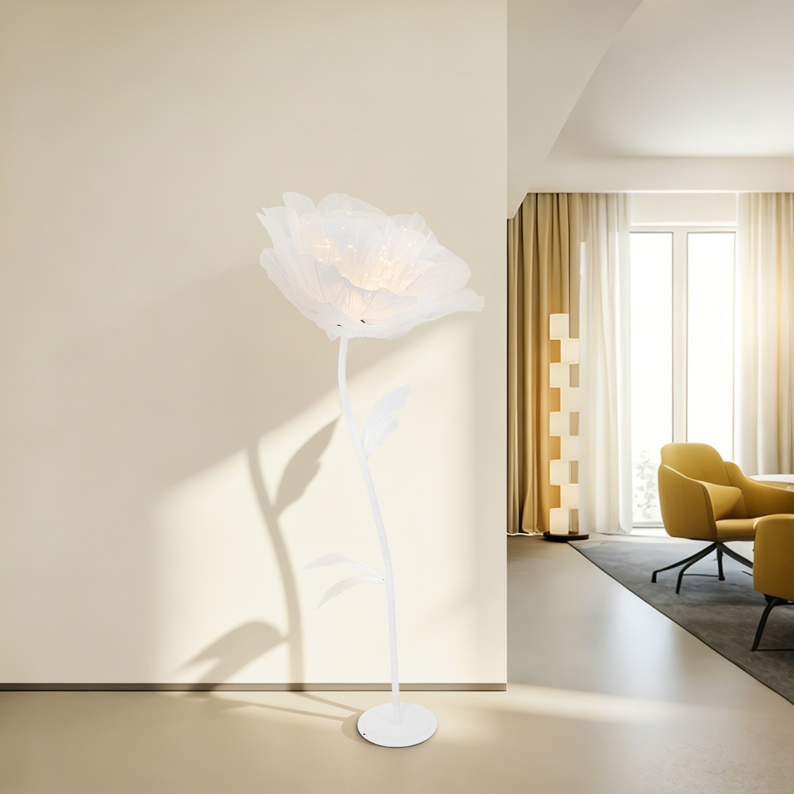 Electric Artificial Flower White 150cm LED Artificial Flower Ambient Light Decor