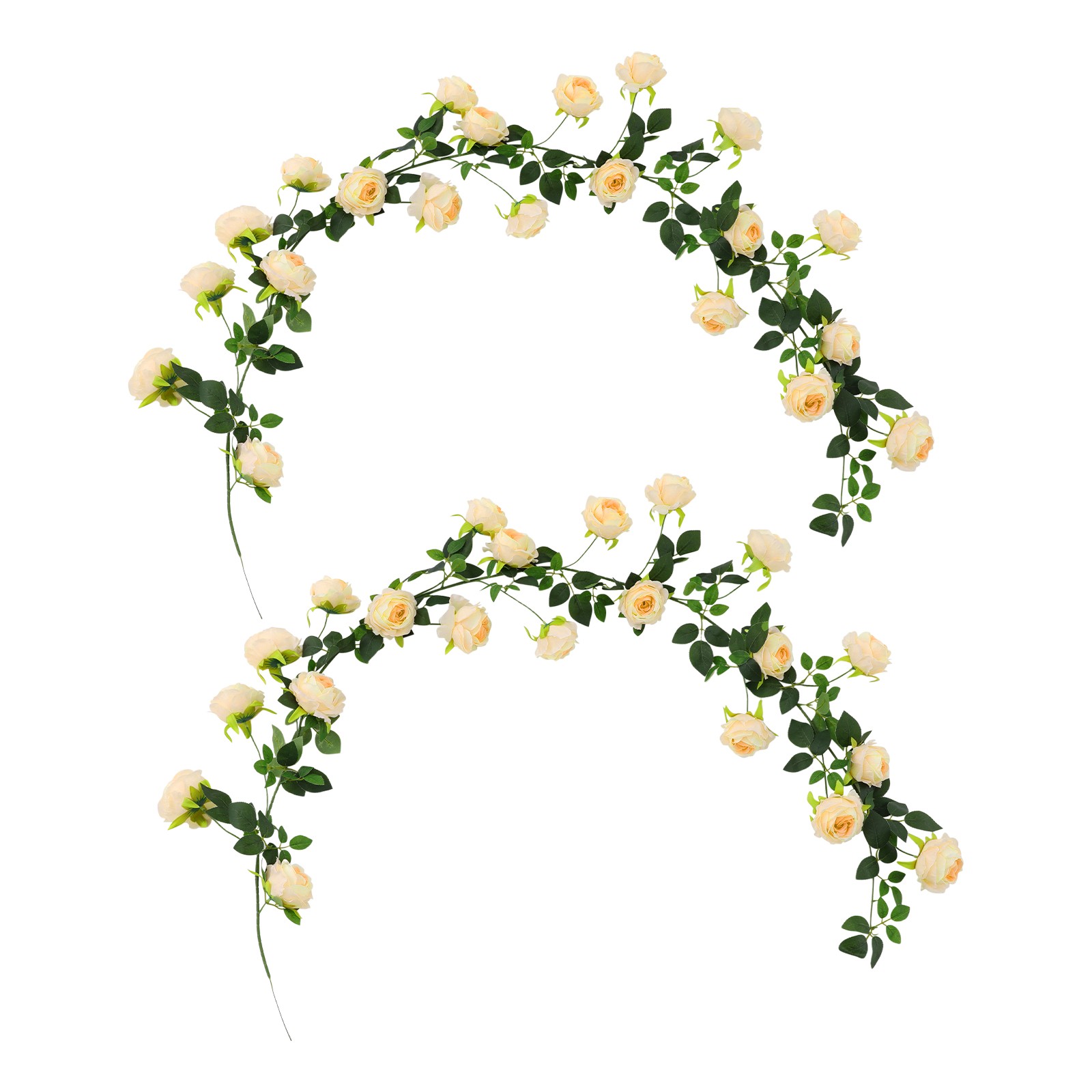 2PCS 74.8in Length Bendable Simulated Rose Vine For Wedding Arches Or Parties