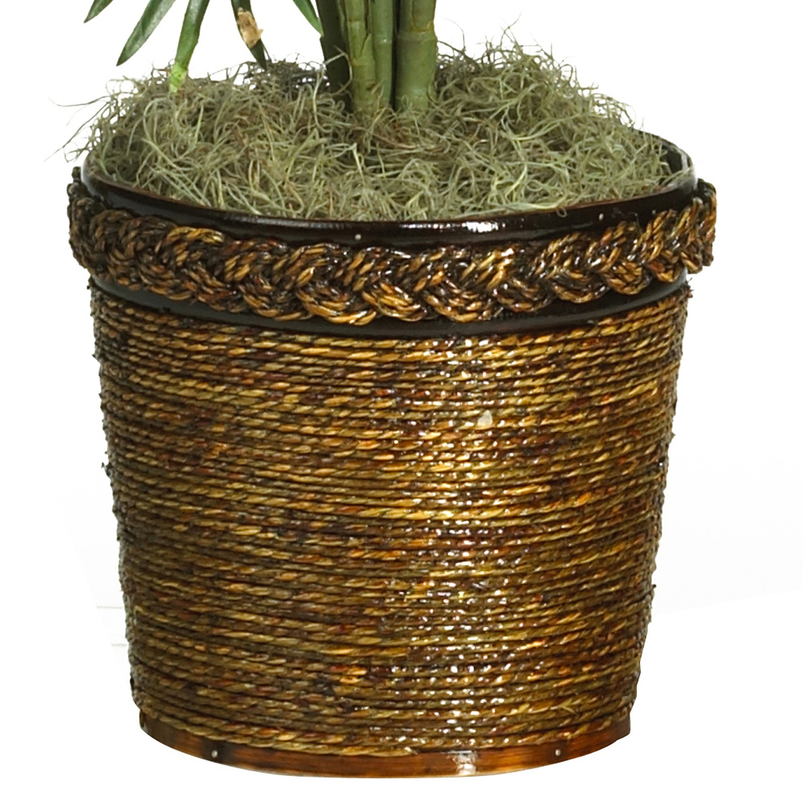 Nearly Natural 56″ Areca Palm Silk Tree with Basket in Green/Brown