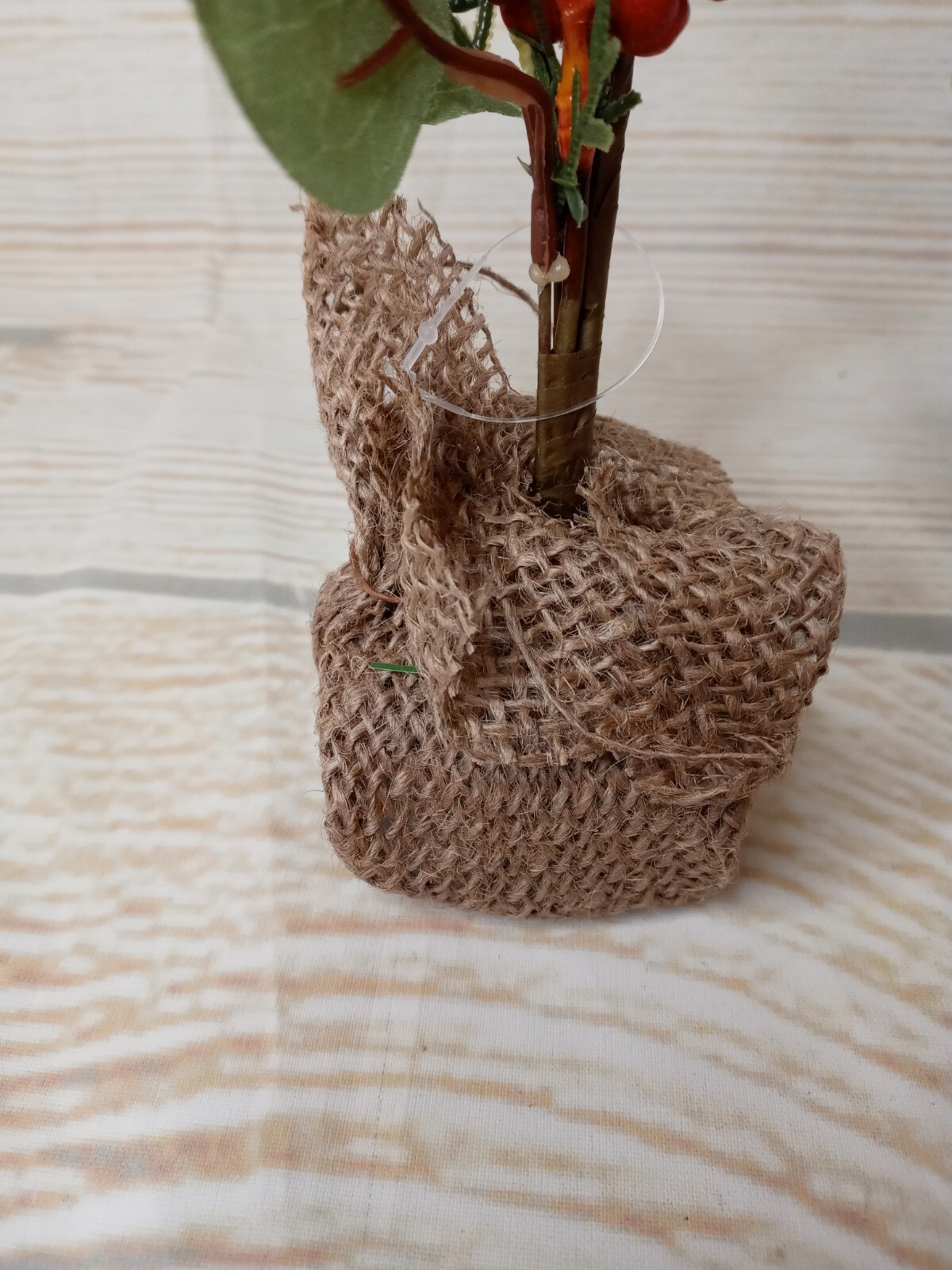 New Artificial Berry Tree Fake Mini Burlap Wrapped Christmas Winter Decor Filler