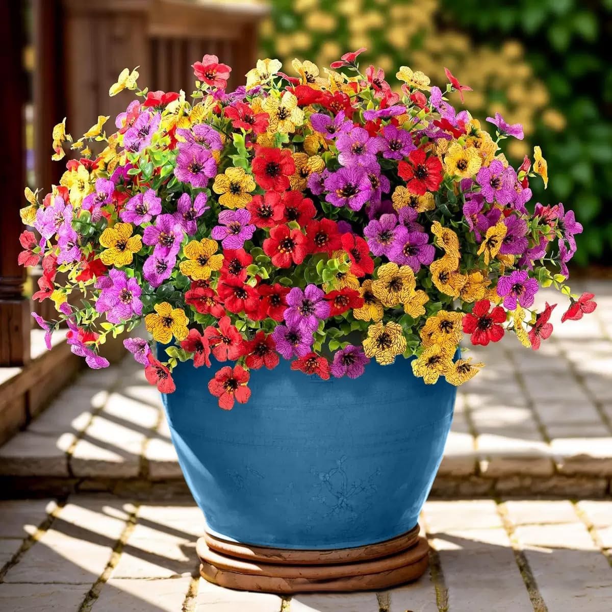 Artificial Flowers Fake Plants for Outdoors Spring Decoration, 13Bundles Silk…