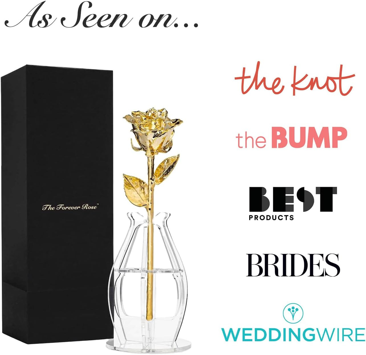 Bloom Box Bundle | a Genuine, One of a Kind Hand Dipped Gold Rose with Beautiful