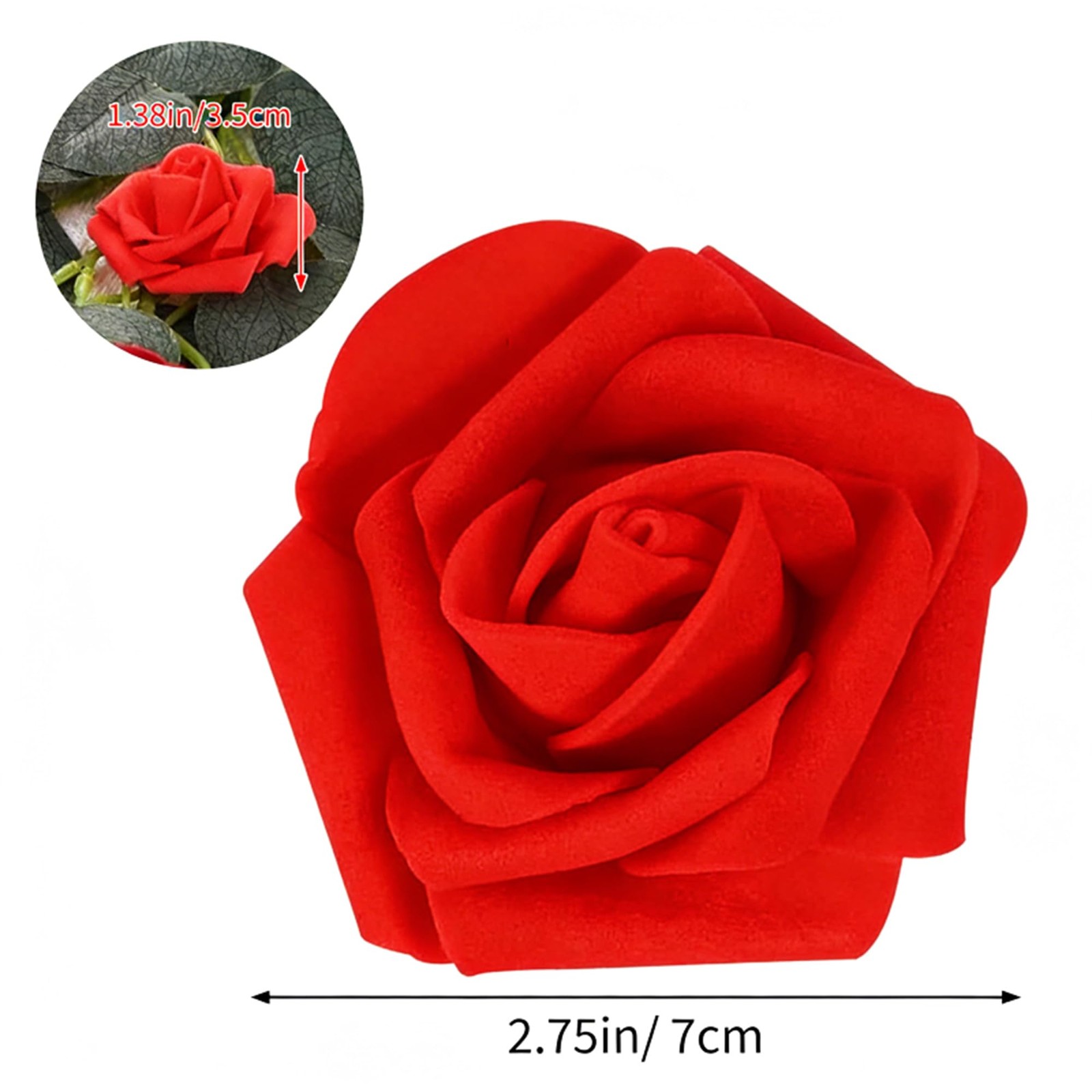 Red Artificial Rose Flower Heads Foam Fake Roses Valentine Decor 100 PCS