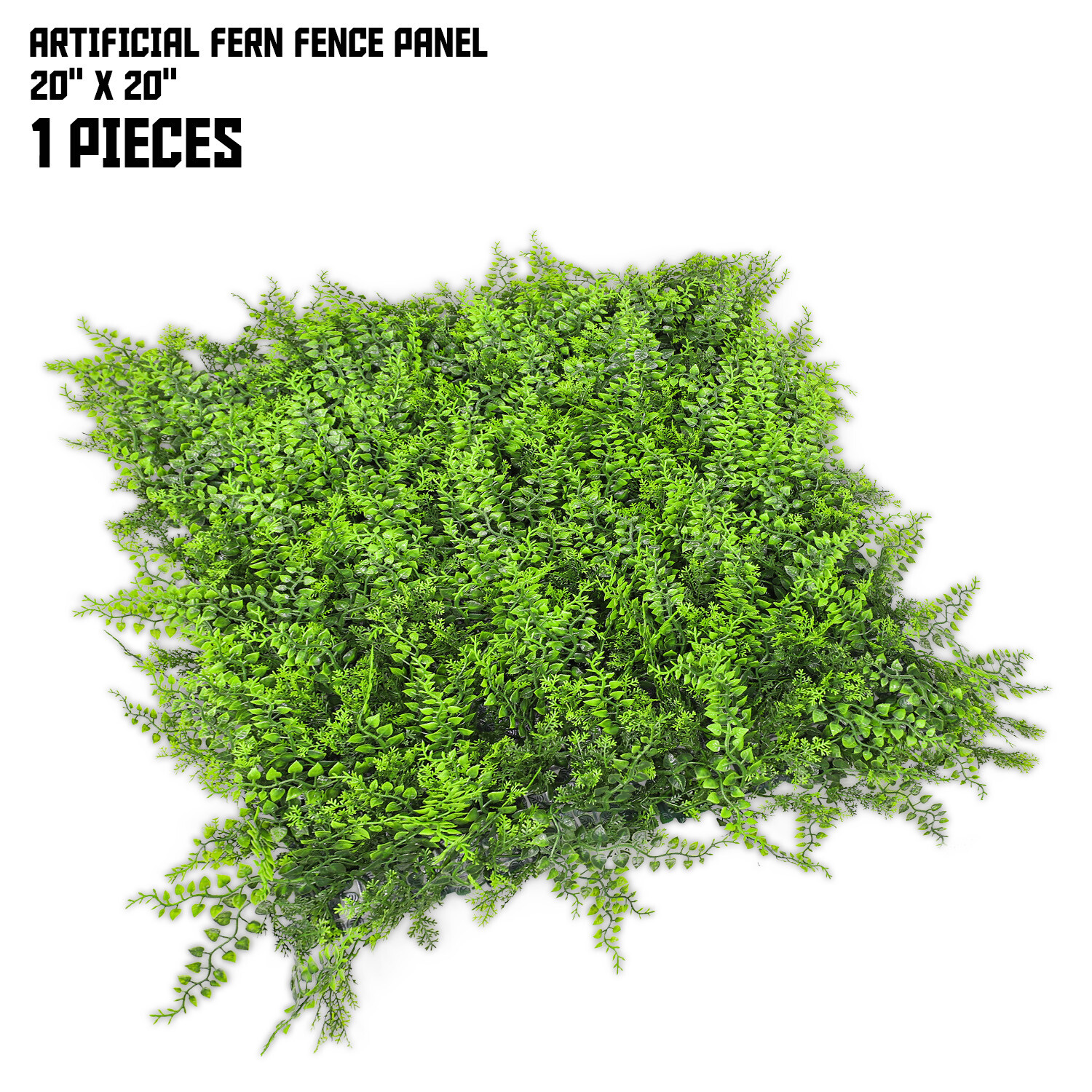 20″x20″ Artificial Faux Leaf Fern Fence Screen Wall Decor Panel With Cover Back
