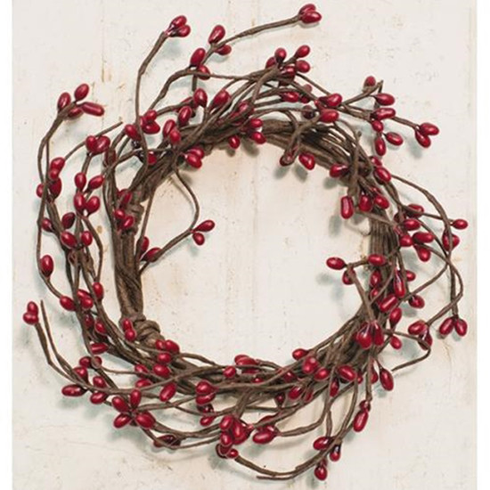 Pip Berry Candle Ring / Wreath 3.5″ Inner Dia. – Burgundy