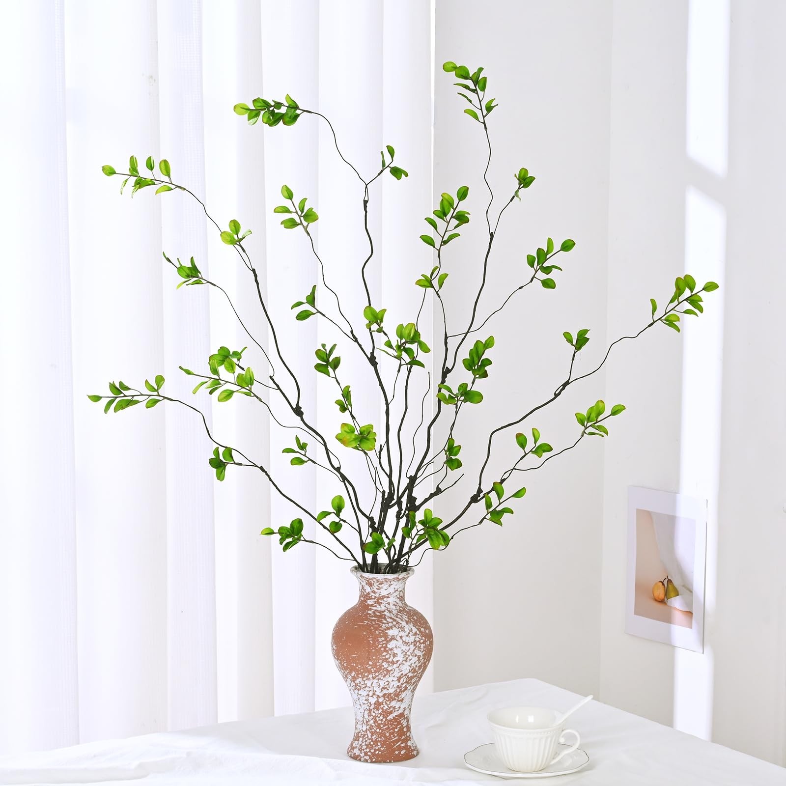 4PCS Artificial Ficus Branches for Vase, Faux Greenery Stems for Vase Filler,…