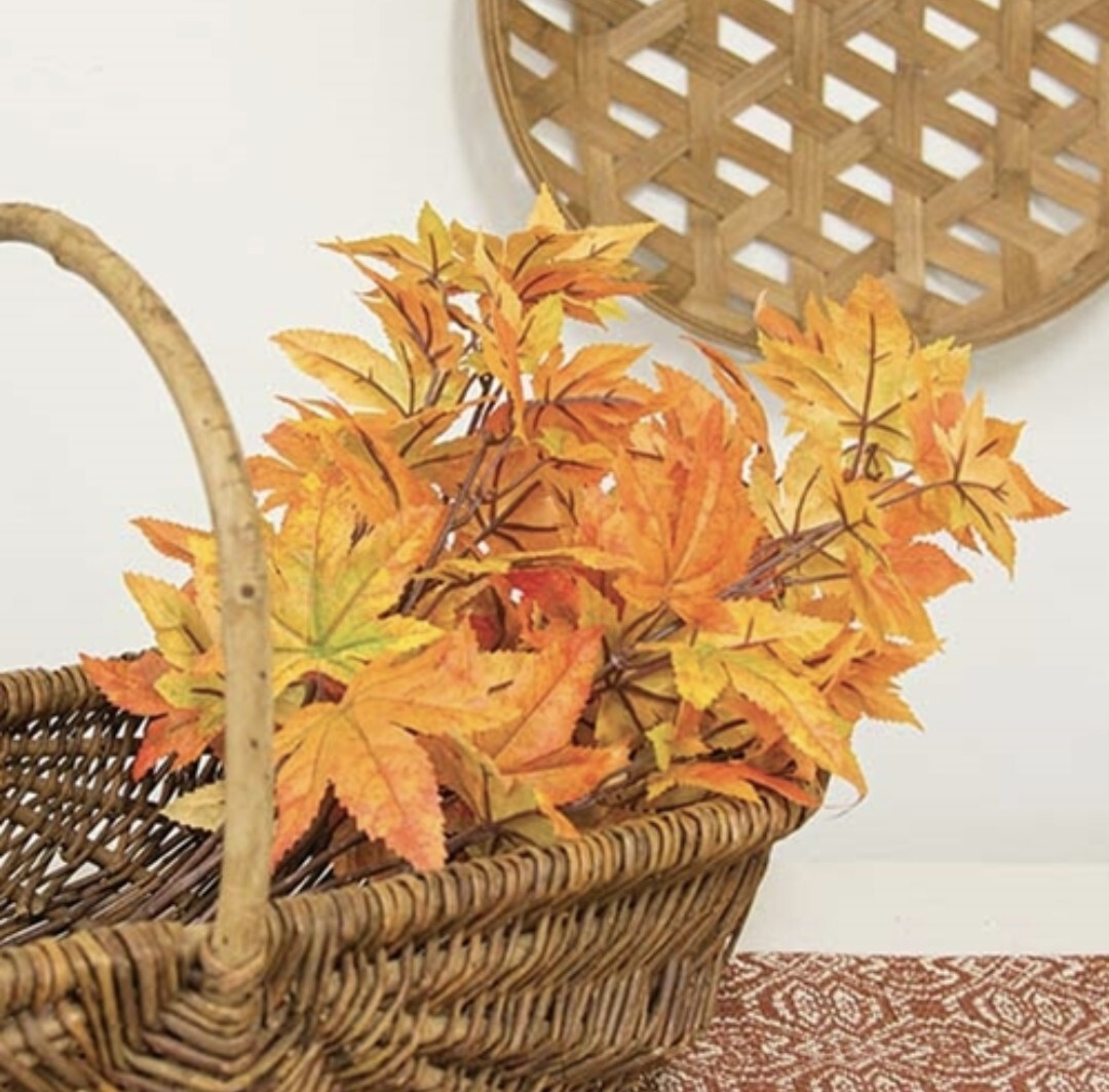 22″ Fall Maple Leaf Floral Pick Decor Accent