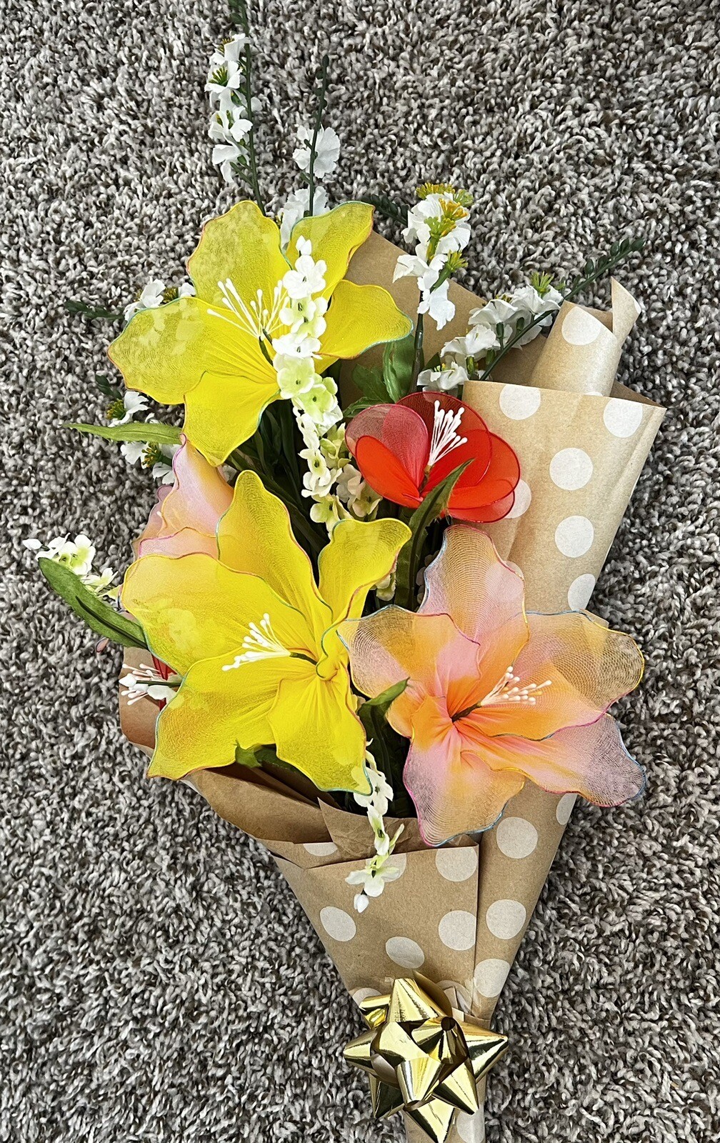 Hand Made Flower Nylon Wrapped Valentine’s And Mother Day