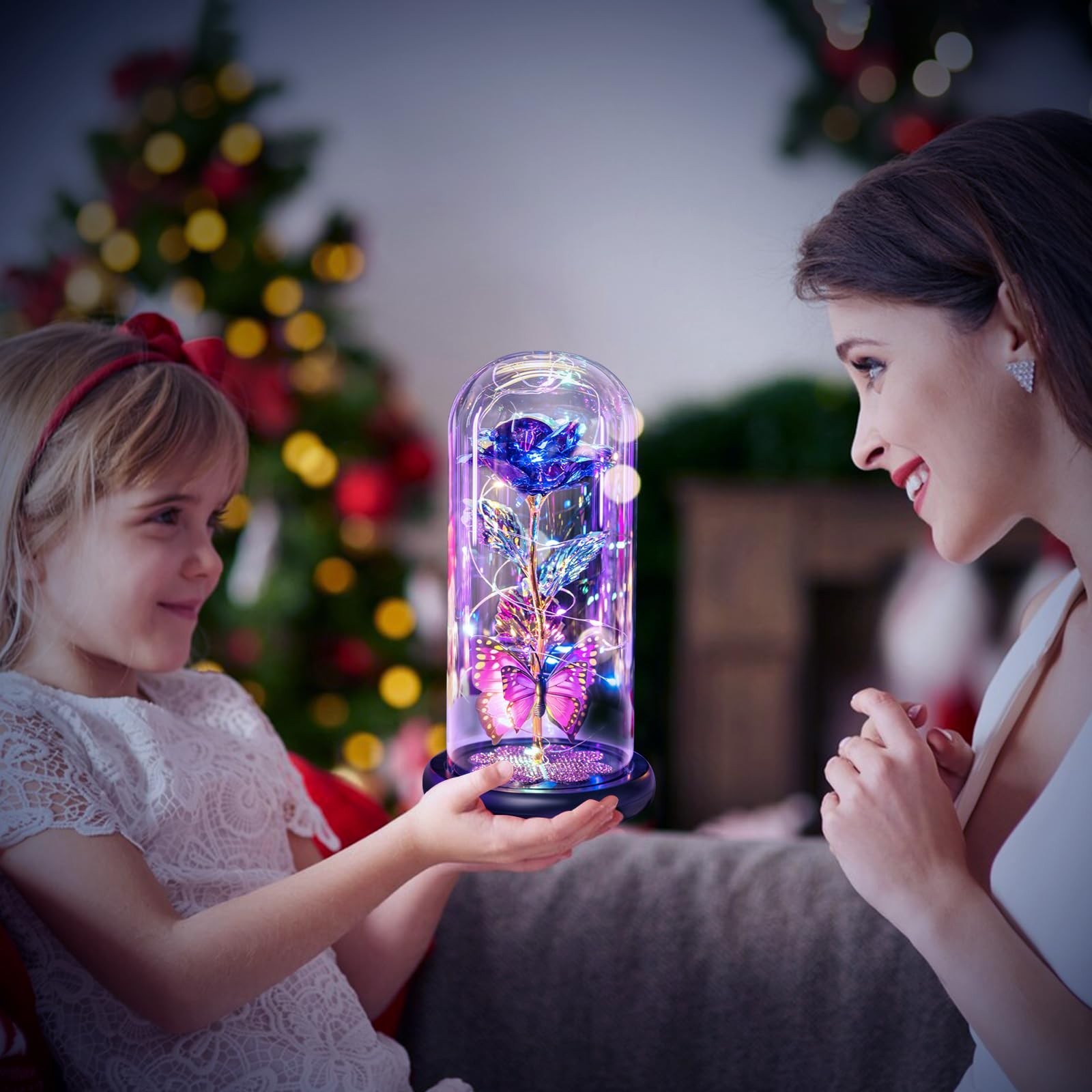 Eternal Galaxy Glass Rose in Dome – Perfect Mother’s Day Gift for Mom, Wife, Gra
