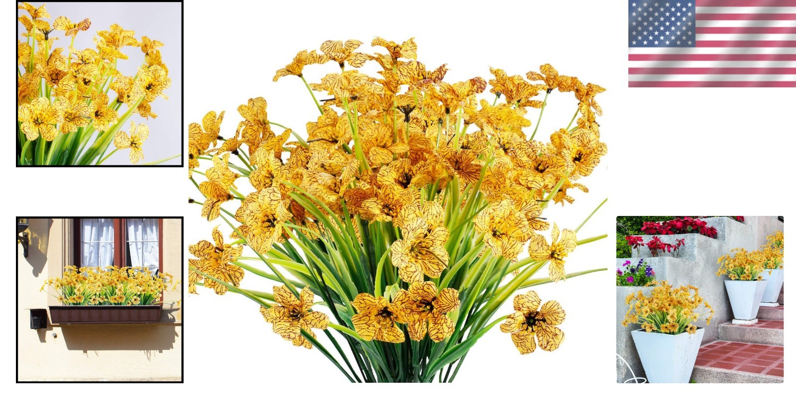 All-Season 12 Bundles of Yellow Artificial Flowers for Ultimate Elegance