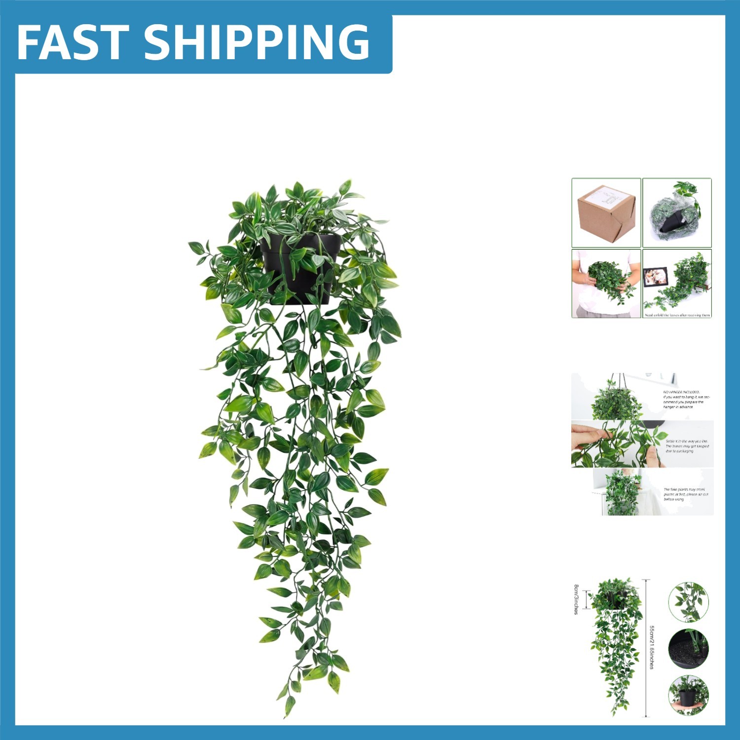 Chic Small Potted Fake Hanging Plant – Perfect for Home Aesthetic & Office Decor