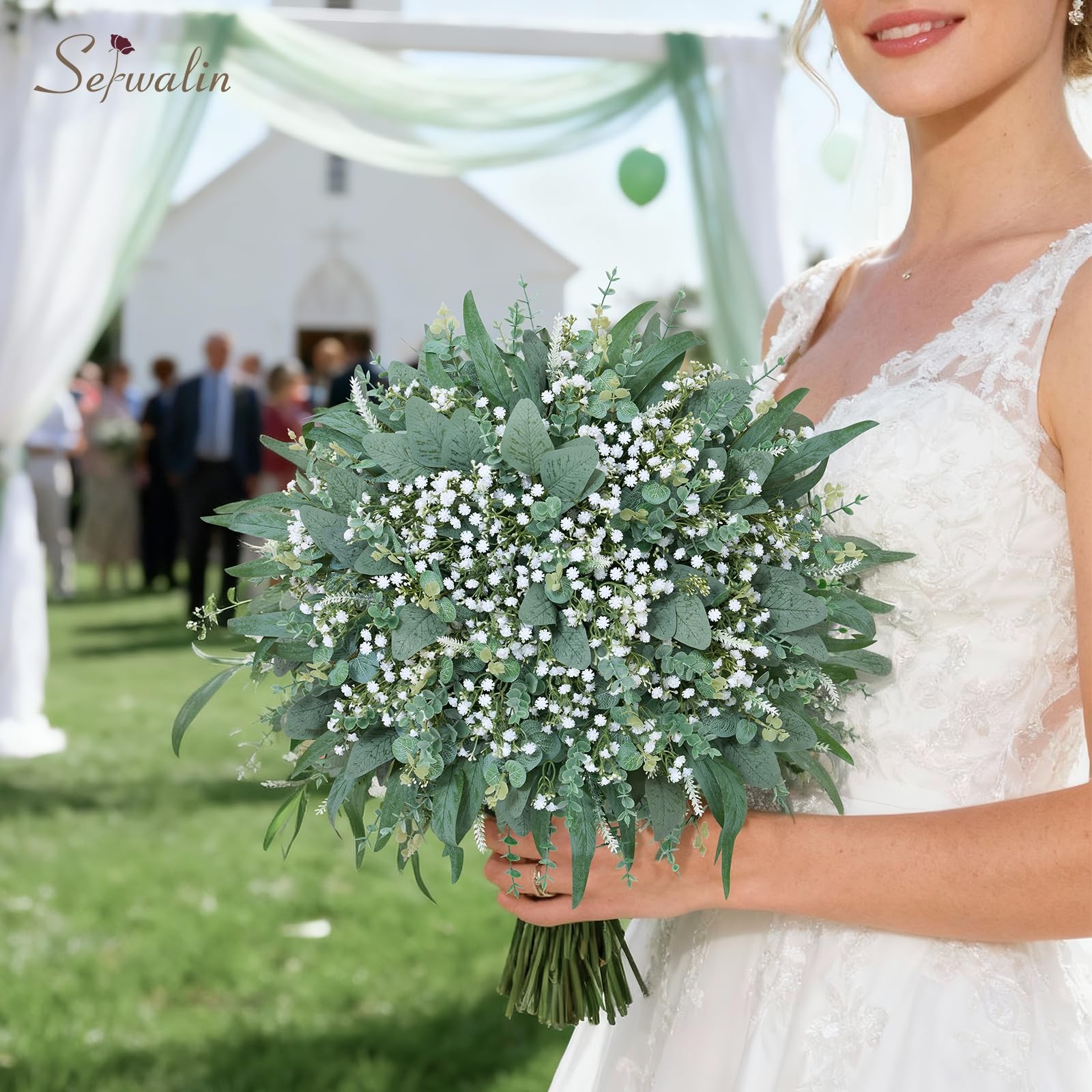 90 Pcs 7 Kinds Mixed Artificial Eucalyptus Greenery Stems
