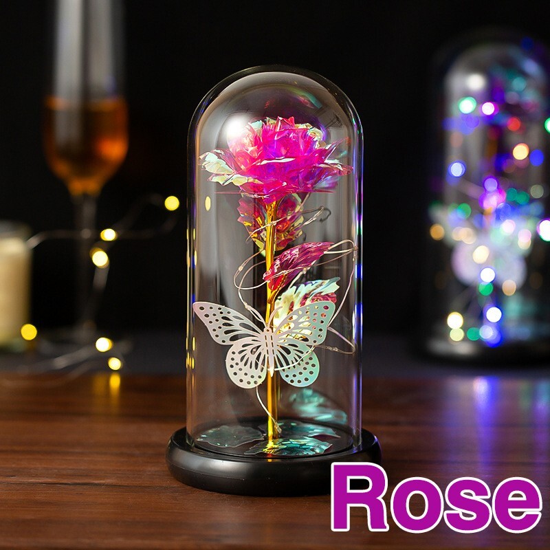 Forever Rose Flower LED Light gifts ornament decoration landscape night light