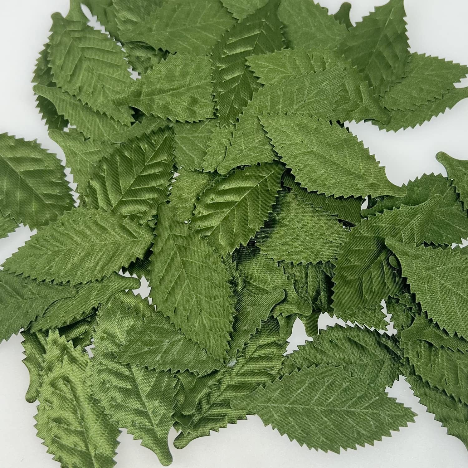 150 PCS Artificial Silk Green Leaves Fabric Fake Leaves Green Artificial Leav…