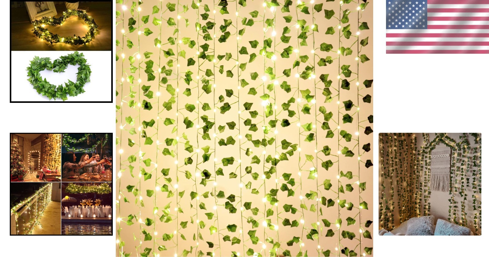 168 FT Artificial Ivy Garlands with 400 LED Lights for Stunning Decor