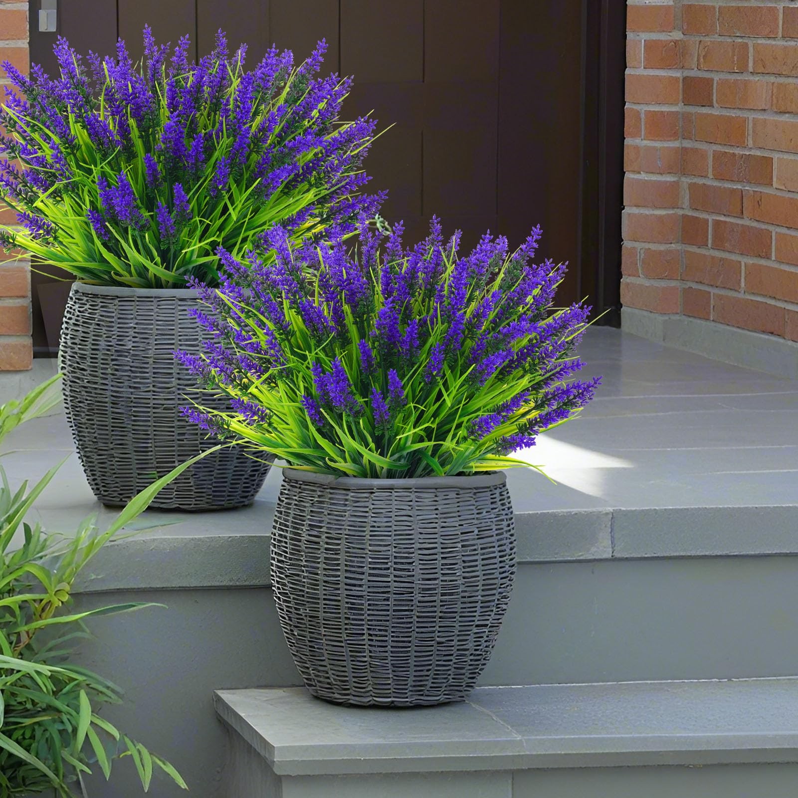 Rowfad 22 Pcs Artificial Outdoor Flowers UV Resistant Lavender Fake Greenery …