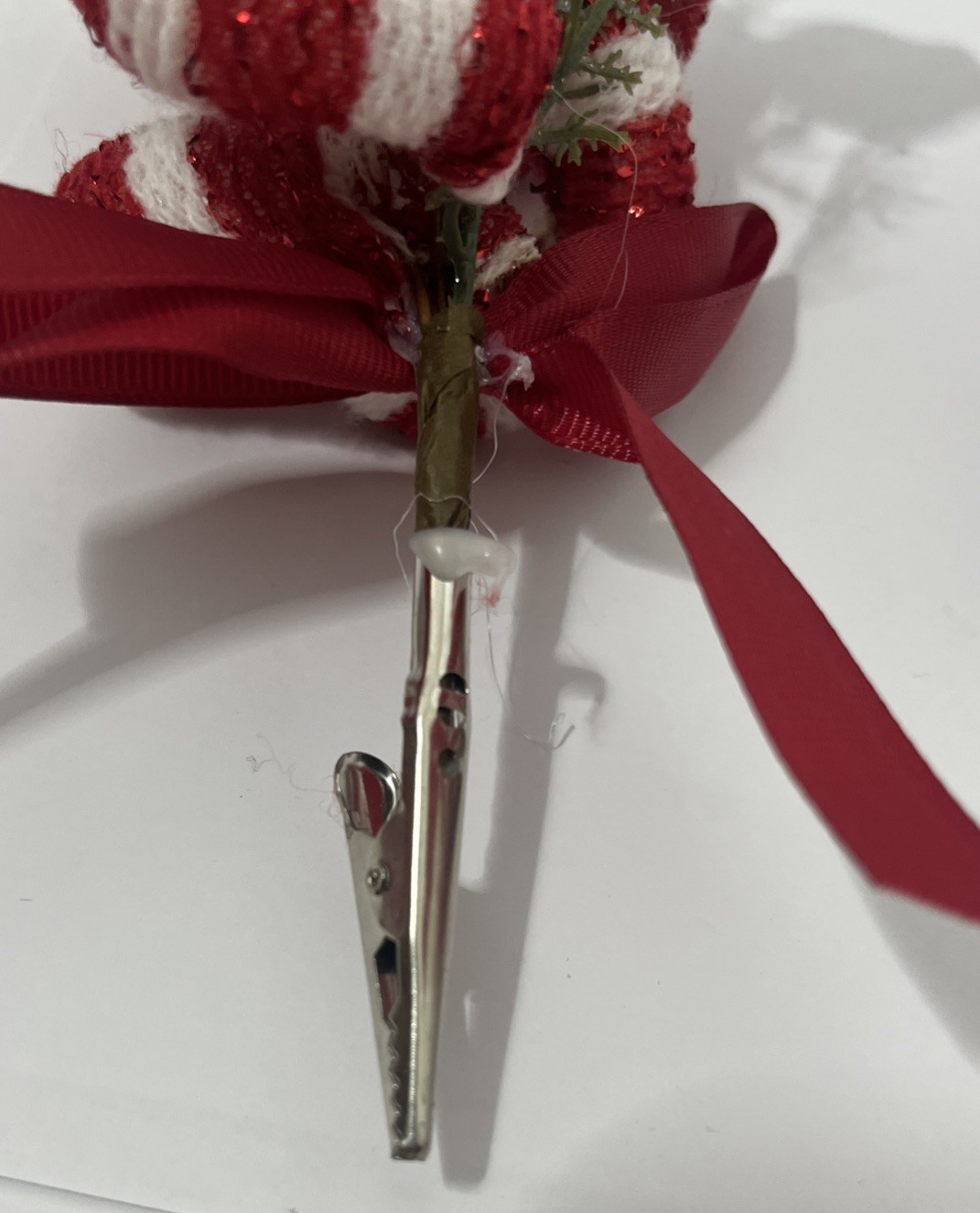 2 Holiday Time Christmas Yarn Candy Cane Floral Decor Picks 6×9 Inch NWT