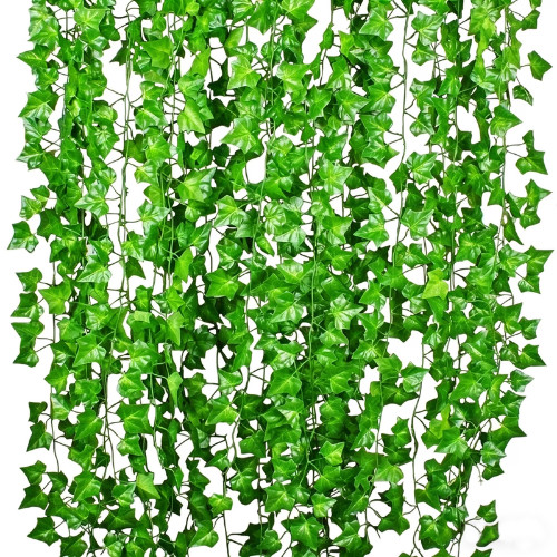 12 Pack 84ft Artificial Ivy Garland, UV Resistant Fake Silk Ivy Vines