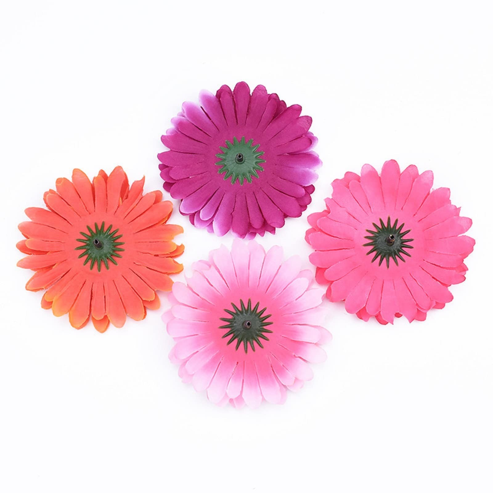 50PCS FAKE FLOWER HEADS IN BULK ARTIFICIAL DAISY HEADS GERBERA FLOWERS HEAD FOR
