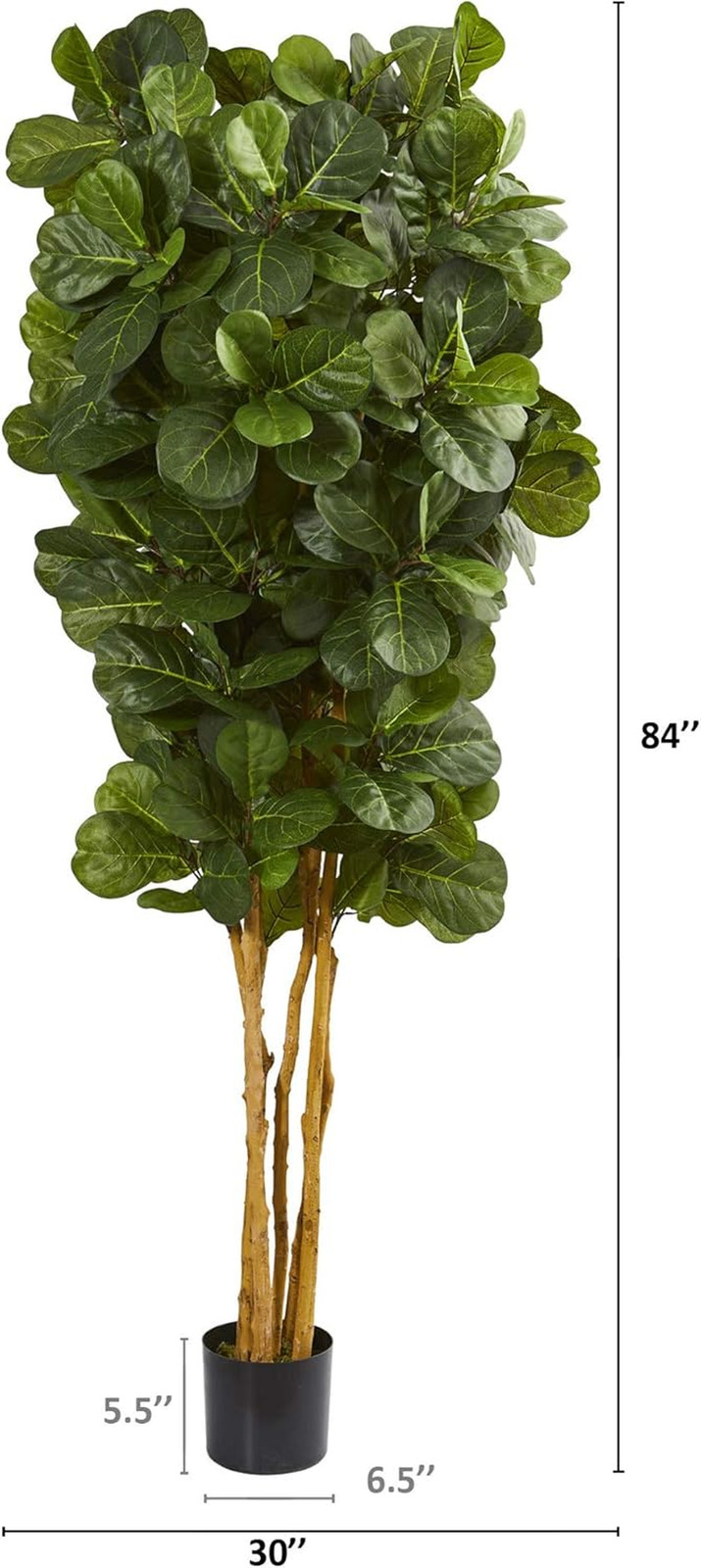 Lifelike 7Ft Fiddle Leaf Fig Artificial Tree for Home or Office Decor